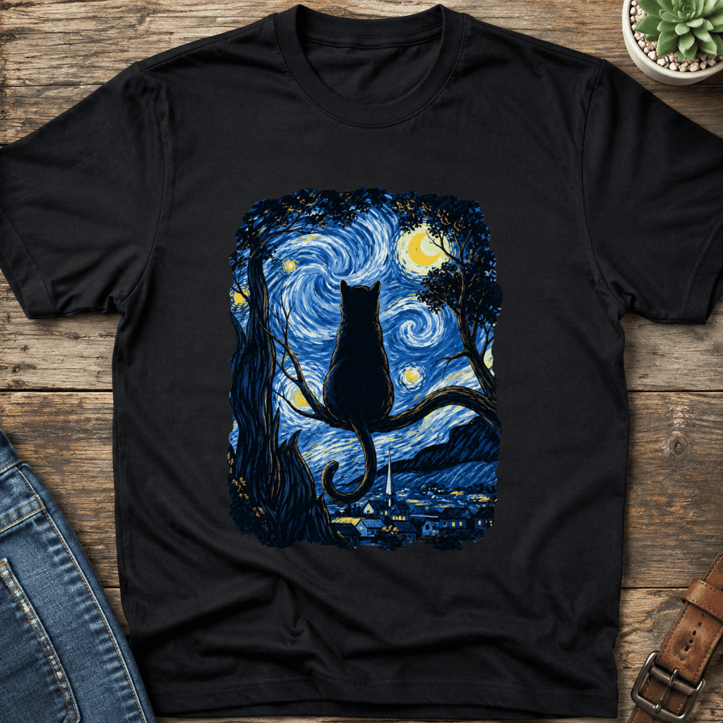 Starry Night Cat T-Shirt