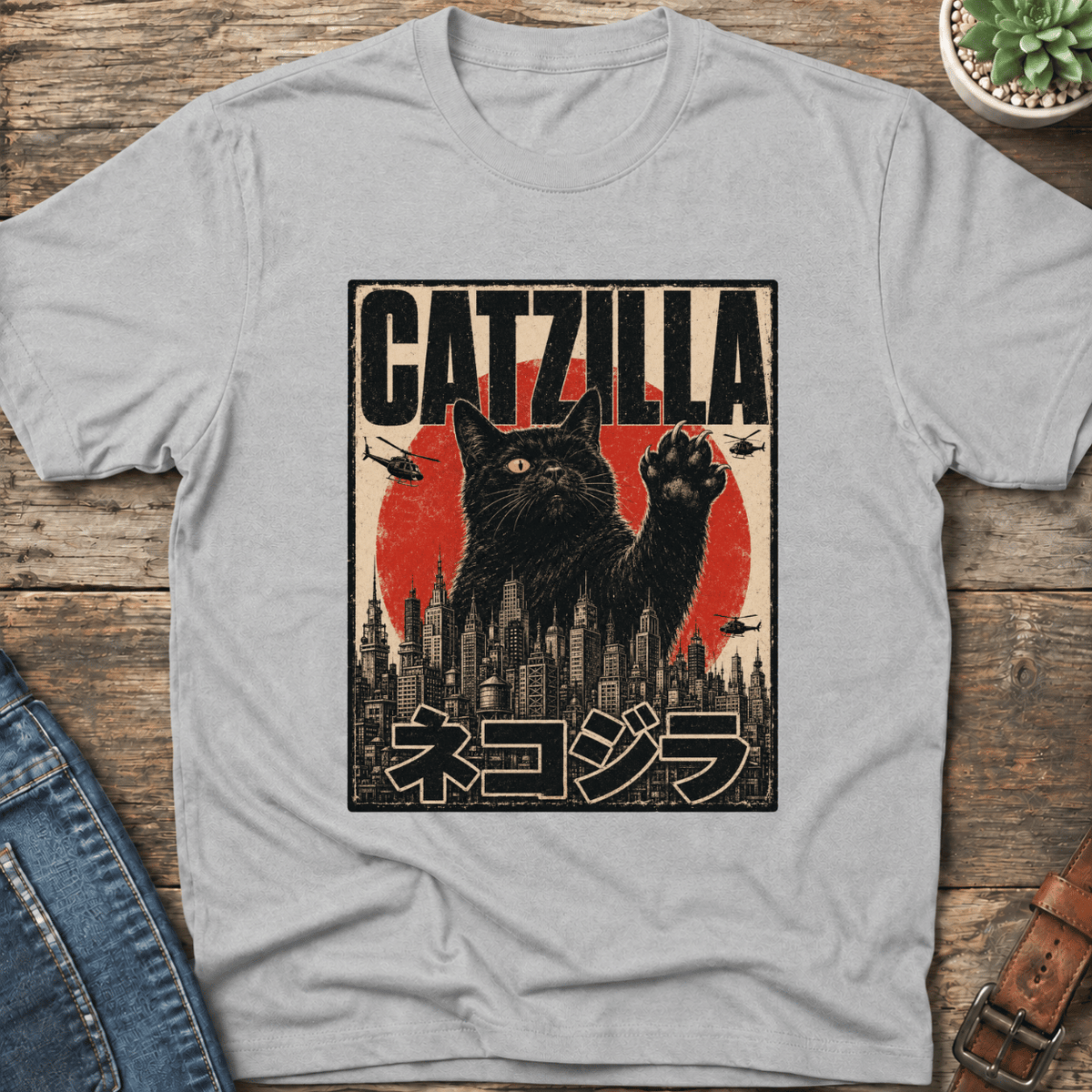 Catzilla Japanese T-Shirt