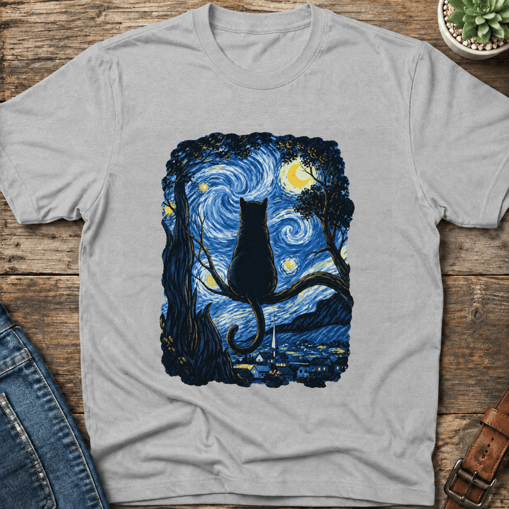 Starry Night Cat T-Shirt