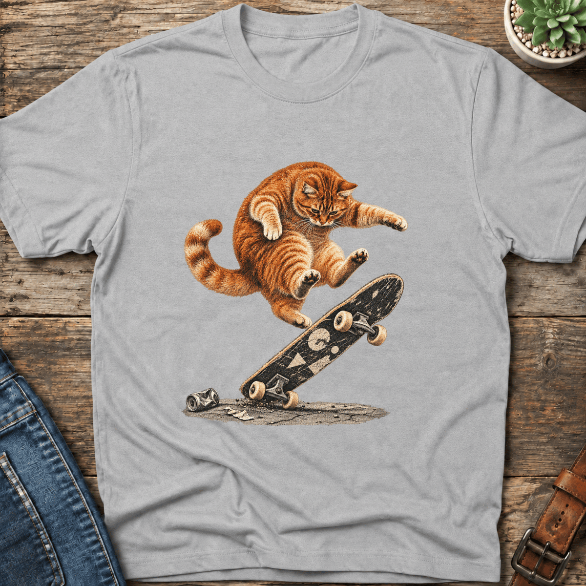 Skateboarding Cat T-Shirt