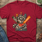 Important Button Raccoon T-Shirt