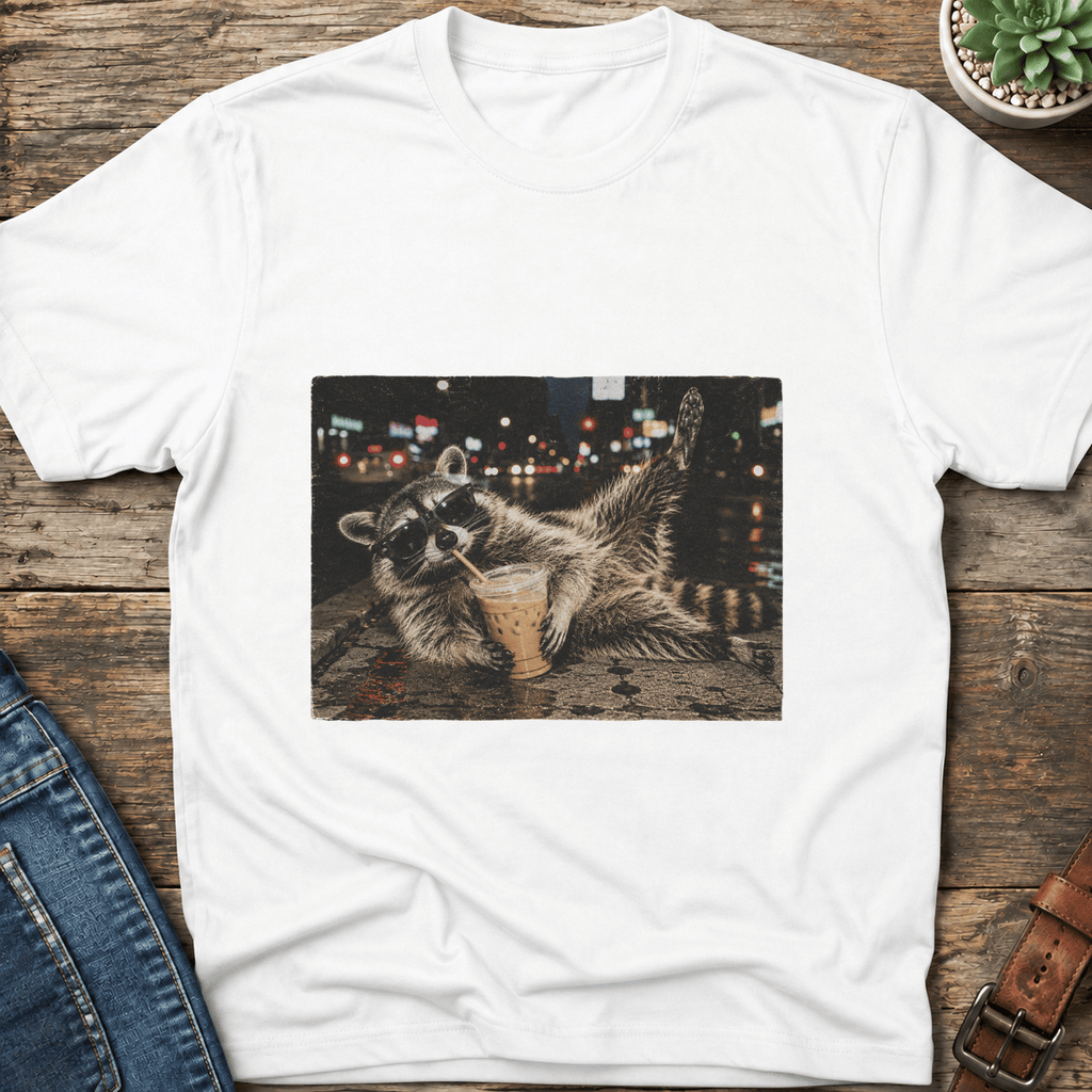 Midnight Coffee Raccoon T-Shirt