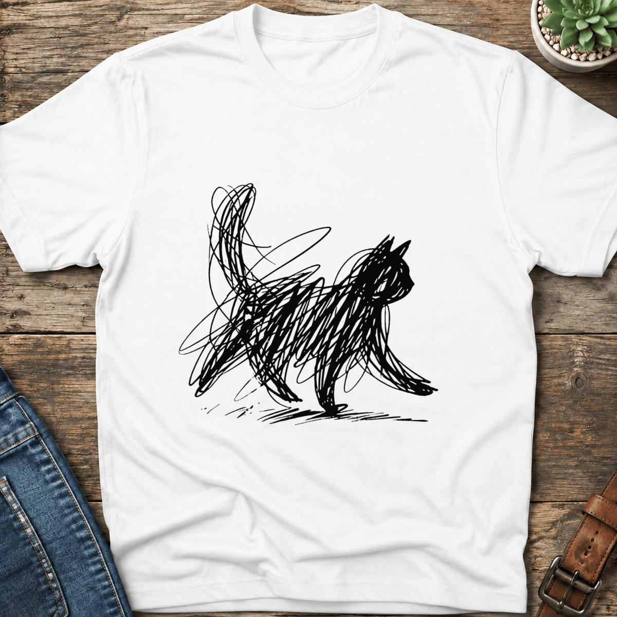 Scribble Cat T-Shirt
