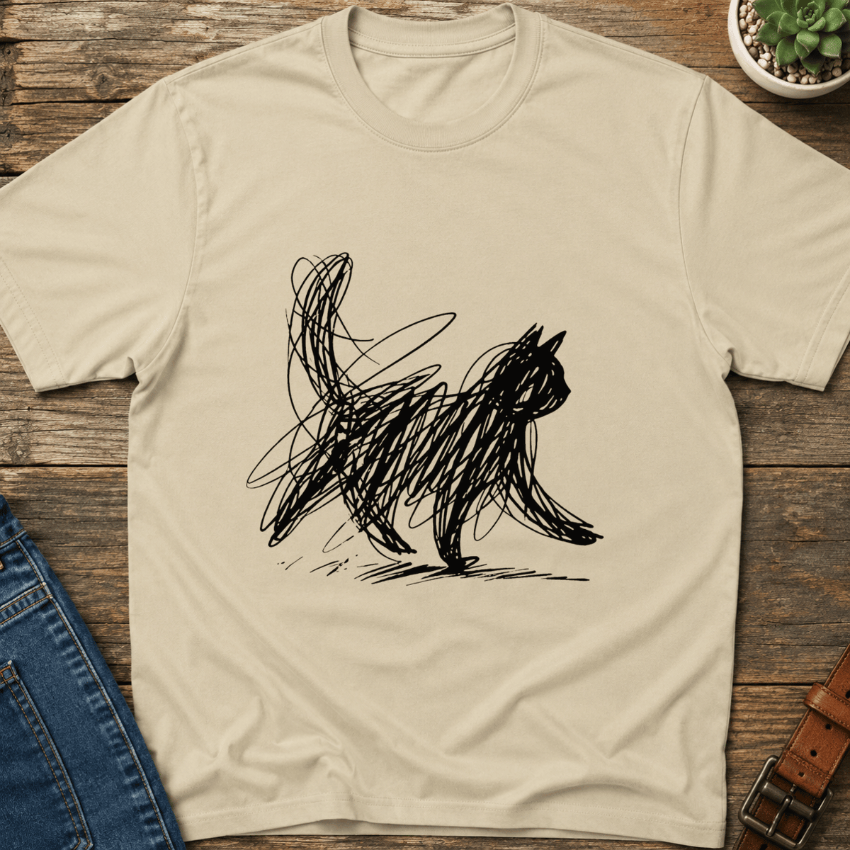 Scribble Cat T-Shirt