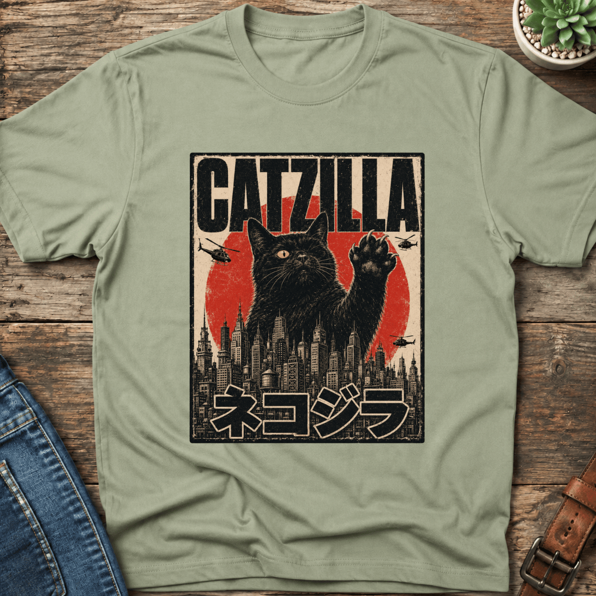 Catzilla Japanese T-Shirt
