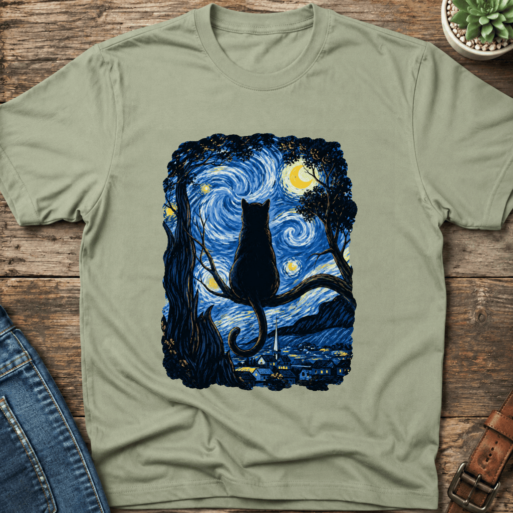 Starry Night Cat T-Shirt