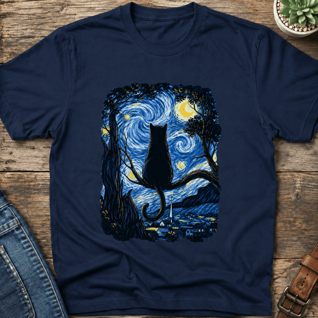 Starry Night Cat T-Shirt