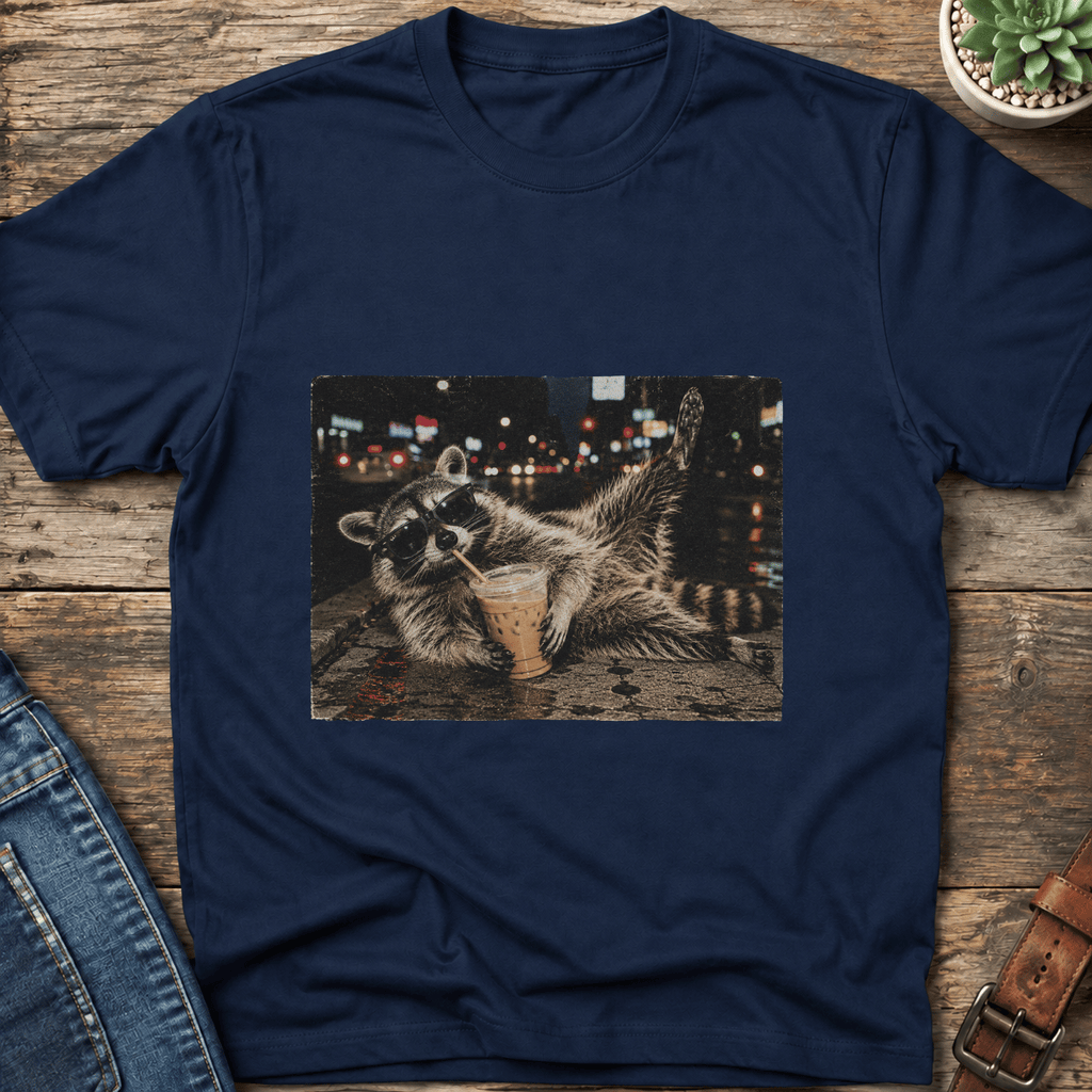 Midnight Coffee Raccoon T-Shirt