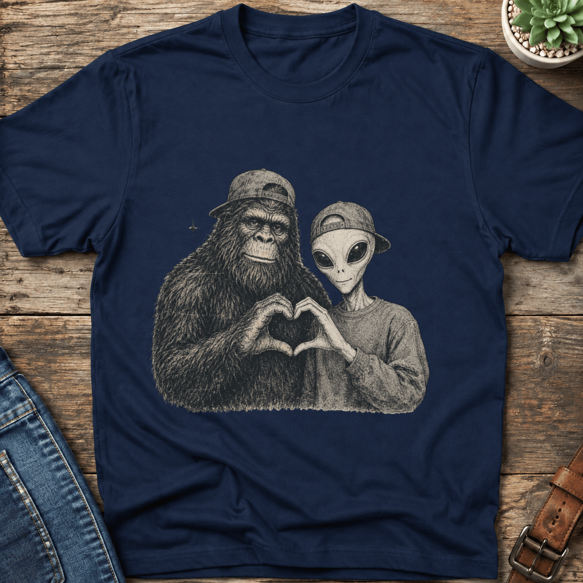 Bigfoot Alien Love T-Shirt
