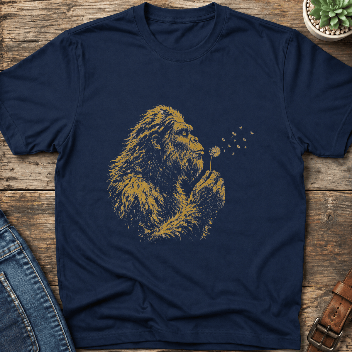 Gorilla With Dandelion T-Shirt