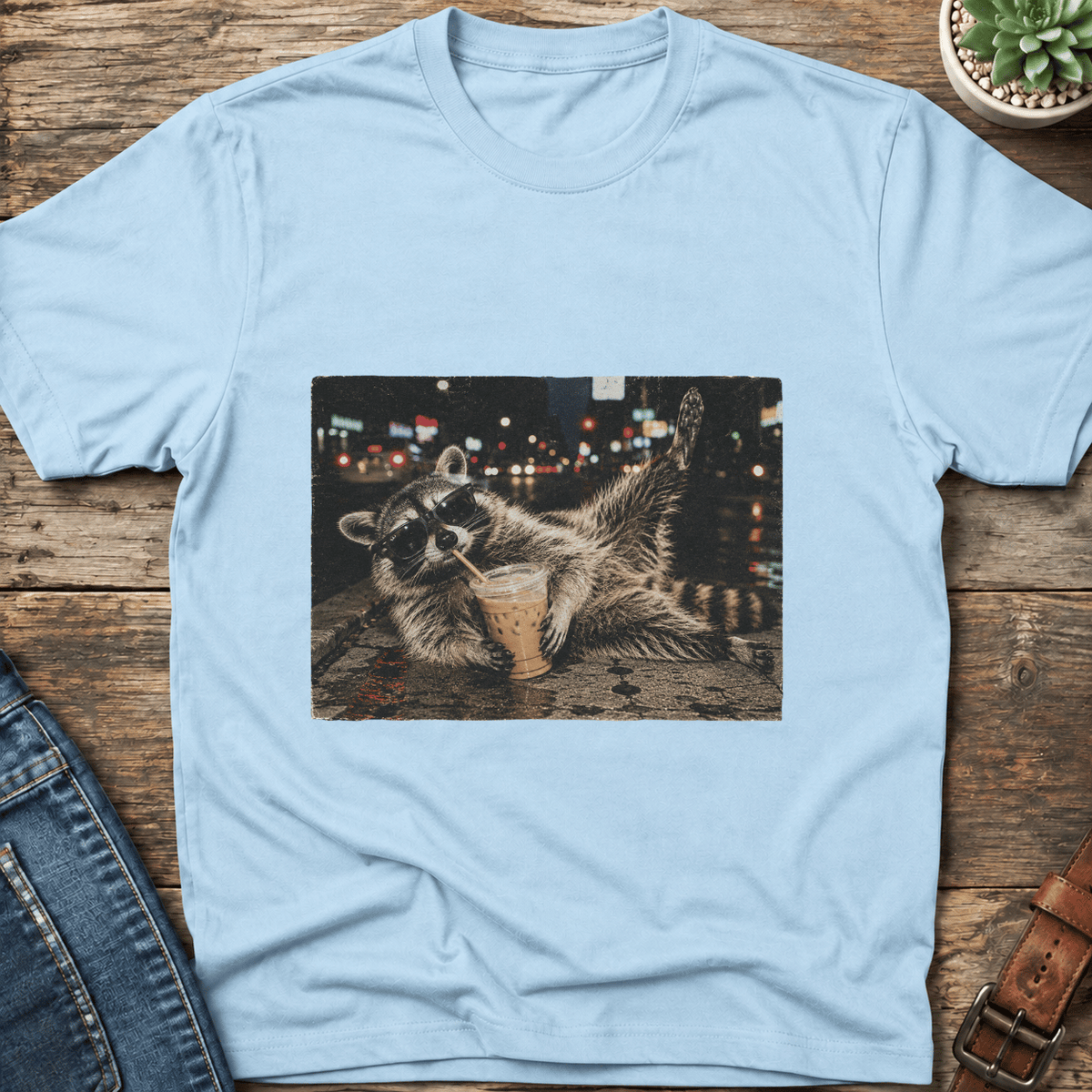 Midnight Coffee Raccoon T-Shirt